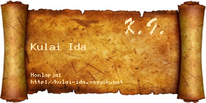 Kulai Ida névjegykártya